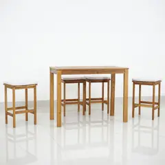 undefined - Juego Bar Exterior 5 Piezas Madera Acacia Natural