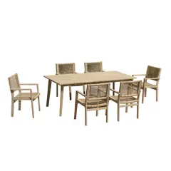 undefined - Juego Comedor Exterior 6 Puestos Madera Teca Perpignan