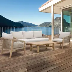 undefined - Juego De Terraza Sala Exterior Madera 4 Piezas Lucca