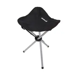 KLIMBER - Butaco Camping Plegable Metal Negro 30x30x38cm 3 Puestos