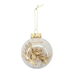 DEAR SANTA - Bola de Navidad Hoja Invierno Dorado 8 cm