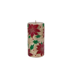 DEAR SANTA - Vela Navideña Flor Dorado Rojo 7.3x14.3 cm