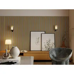 HOLZTEK - Panel Ranurado 3D Acústico Café Claro 60x240cm