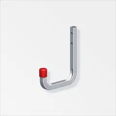 ALFER - Gancho Pared Punta Goma 115X140mm Aluminio Natural