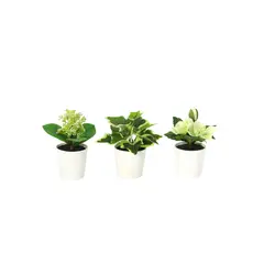 JUST HOME COLLECTION - Juego 3 Plantas Artificiales 13cm