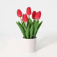 undefined - Planta Artificial Tulipán Blanco 36cm