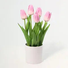 undefined - Planta Artificial Tulipán Rosa 36cm