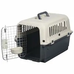 PETIZOOS - Guacal Para Mascotas Plastico 60.7x40x40.8cm Mediano Crema