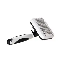 PETIZOOS - Cepillo Aseo Para Perro Rectangular Blanco/Negro