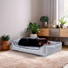 PETIZOOS - Cama Perro Rectagular Beige/Gris 68x90x20 cm Talla L