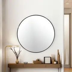 undefined - Espejo Redondo 100 Cm Negro
