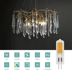 DAIRU - Bombillo LED Fila G4 1.8w 12v 180 Lúmenes Luz Cálida Certificado