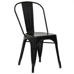 JUST HOME COLLECTION - Silla Tolix con Respaldo Alto 45x84x53 cm Negra