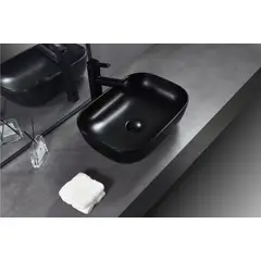 SENSI DACQUA - Lavamanos Cerámico Ovalado Mate Negro