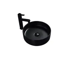 SENSI DACQUA - Lavamanos Cerámico Circular Mate Negro Sensi Dacqua. No Incluye Grifería