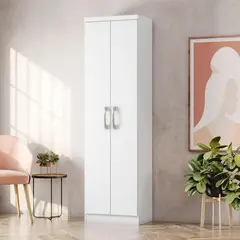 CASA BONITA - Closet Multifuncional 2 Puertas 4 Repisas 52x183x36 cm Blanco