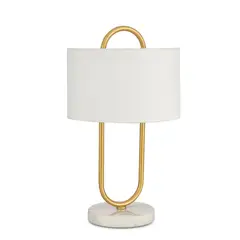 JUST HOME COLLECTION - Lámpara Mesa Calisto 1 Luz E27 Dorado/Blanco