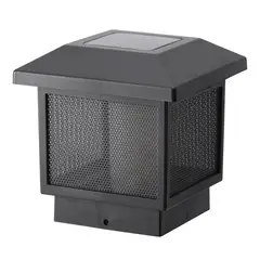 JUST HOME COLLECTION - Faro Luz Solar Poste LED Flama Negro