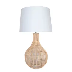 JUST HOME COLLECTION - Lámpara Mesa Carla 1 Luz E27 Natural Blanco