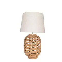 JUST HOME COLLECTION - Lampara Mesa Rope 1 Luz E27 Natural/Lino