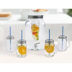 JUST HOME COLLECTION - Set De Dispensador 8 Litros + 4 Vasos