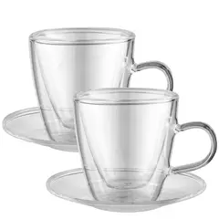 JUST HOME COLLECTION - Set x2 Tazas Café Doble Pared 80 ml