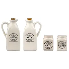 JUST HOME COLLECTION - Set Salero Y Pimentero + Vinagrera Y Aceitera