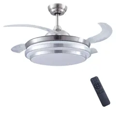 JUST HOME COLLECTION - Ventilador de Techo LED Retractil Inter 4 Aspas