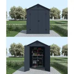 ERGO - Caseta Bodega Jardín Plástica 1.92x1.90x2.26 Mt Gris