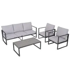 JUST HOME COLLECTION - Juego De Terraza Sala Exterior Aluminio 4 Piezas Colonia