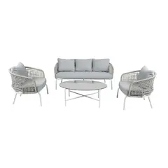 JUST HOME COLLECTION - Juego De Terraza Sala Exterior Aluminio 4 Piezas Montreal