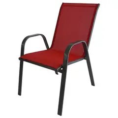 JUST HOME COLLECTION - Silla Metálica con Brazos Sling Textil Rojo