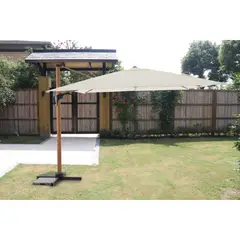 JUST HOME COLLECTION - Parasol Lateral 3X3 Metros Sin Base Aluminio Look Madera