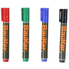 BAUKER - Marcador Permanente Colores 4Und