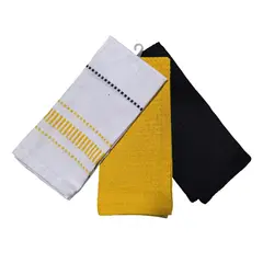 JUST HOME COLLECTION - Set Paño Cocina 3 Unidades Algo 40x60 cm