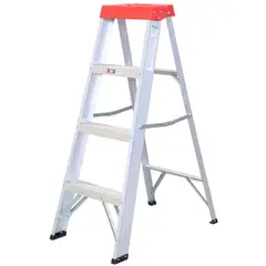 BAUKER - Escalera 1.26m 3P Tijera/Bandeja Alum 90K