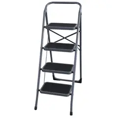 BAUKER - Silla Escalera 4 Pasos Acero Gris