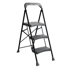 UBERMANN - Silla Escalera 3 Peldaños Gorila Acero 1.3 M Negra