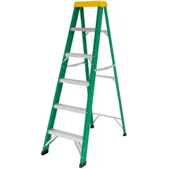 UBERMANN - Escalera 1.8 m 5 Peldaños Tijera Fibra Vidrio 102K Tii