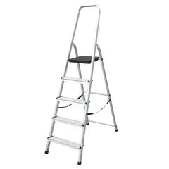 BAUKER - Silla Escalera 1.79 m 5 Pasos Al 150 Kg