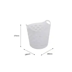 KLEINE WOLKE - Canasta Plástica para Ropa 30 Litros Rectangular Blanca Kleine