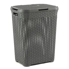 KLEINE WOLKE - Cesto Ropa Gris 70 Litros con Tapa