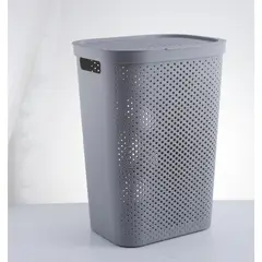 KLEINE WOLKE - Canasta Plástica para Ropa 60 Litros Redonda Gris Kleine