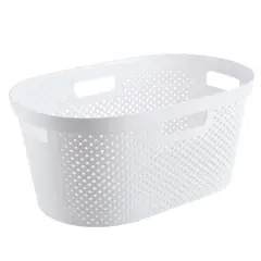 KLEINE WOLKE - Canasta Plástica para Ropa 40 Litros Rectangular Blanca Kleine