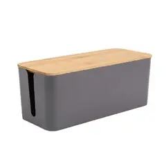 undefined - Caja Organizadora de Cables Tapa Bambú