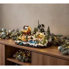 DEAR SANTA - Villa Navideña Granja Animada Iluminada 34cm