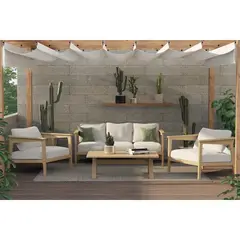 JUST HOME COLLECTION - Juego De Terraza Sala Exterior Madera Teca 4 Piezas Cali