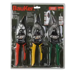 BAUKER - Set 3 Tijeras Hojalatera