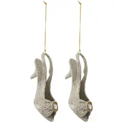 DEAR SANTA - Adorno para Árbol Navideño Zapato Mujer 12 cm Mag Dcrista 2 Unidades