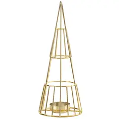 DEAR SANTA - Portavela Navideño Árbol Dorado 21.8 cm